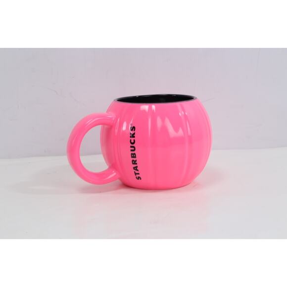 Starbucks Fall 2023 Neon Hot Pink Pumpkin Halloween Ceramic Mug 12oz Coffee Cup - Picture 5 of 14